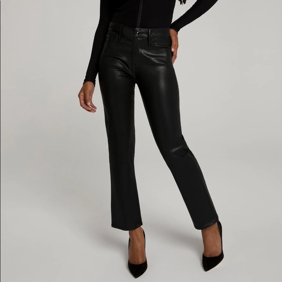 Good American Denim - NWT Good American Black coated denim, straight leg jean